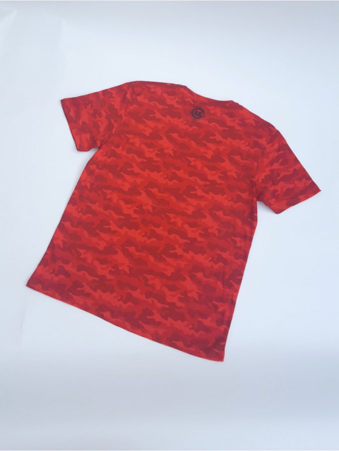 Gelukkig is dat duizelig Geven Heren T-shirt camo rood Brooklyn - M. van Gils Design